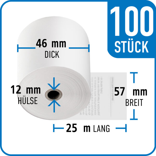 EC-Cash-Rolle 57 mm x 46 mm x 12 mm x 25 m | VPE 100 Rollen