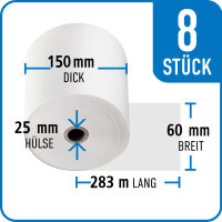 Thermorolle 60 mm x 150 mm x 25 mm x 283 m | VPE 8 Rollen